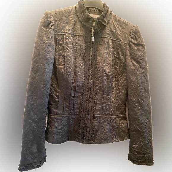 Black quilted & embroidered jacket 8 - Picture 3 of 8